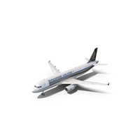 Singapore Airlines Airbus A320 3D Model PNG & PSD Images