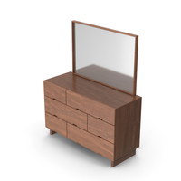 Dark Wood Dresser with Mirror PNG & PSD Images