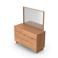 Wooden Dresser with Mirror PNG & PSD Images