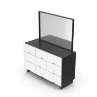 Dresser with Mirror Black White PNG & PSD Images