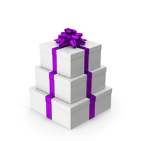 白色紫色礼品盒PNG和PSD图像