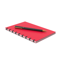Red Notepad With Pen PNG & PSD Images