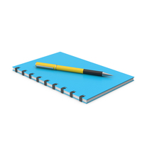 Blue Notepad With Pen PNG & PSD Images