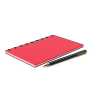 Notepad Red With Pen PNG & PSD Images
