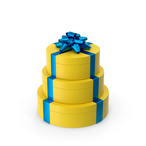 Ring Gift Box Blue Yellow PNG & PSD Images