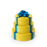 Ring Gift Box Blue Yellow PNG & PSD Images