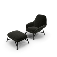 Minotti Prince Armchair & Ottoman PNG & PSD Images