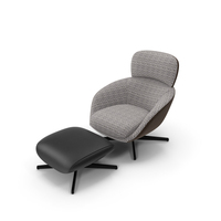 Minotti Russell Armchair & Ottoman PNG & PSD Images