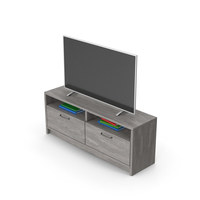 Gray TV Stand with TV PNG & PSD Images