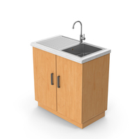 Wooden Kitchen Sink Cabinet PNG & PSD Images