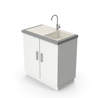 White Kitchen Sink Cabinet PNG & PSD Images