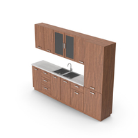 Dark Wood Kitchen Cabinets PNG & PSD Images