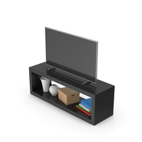 TV Stand Black with Smart TV PNG & PSD Images