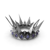 Silver Medieval Spike Crown with Amethysts PNG & PSD Images