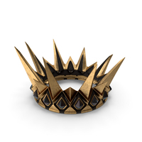 medeival spiked Crown with dark gems PNG & PSD Images