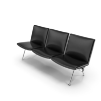 Triple Black Waiting Seat PNG & PSD Images