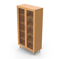 Wooden Cabinet With Glass Doors PNG & PSD Images