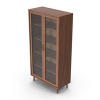 Cabinet With Glass Doors Dark Wood PNG & PSD Images