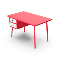 Home Office Desk Red White PNG & PSD Images