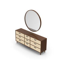 Bedroom Sideboard With Mirror PNG & PSD Images