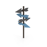 Four Way Directional Arrow Road Sign PNG & PSD Images