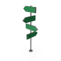 Four Way Direction Road Sign Board Green PNG & PSD Images