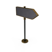Gold Single Way Direction Road Sign Board PNG & PSD Images