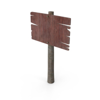 Single Wood Red Road Sign Board PNG & PSD Images