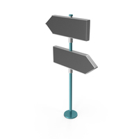 Two Way Direction Road Sign Board Black PNG & PSD Images