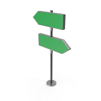 Green Two Way Direction Road Sign Board PNG & PSD Images