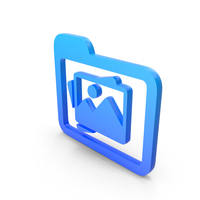Blue Gallery Folder Symbol PNG & PSD Images