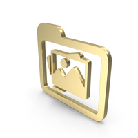 Gold Folder Gallery Symbol PNG & PSD Images