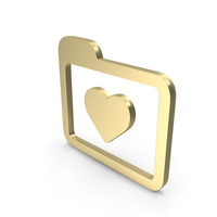 Like Favorite Love Folder Symbol Gold PNG & PSD Images