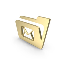 Gold Mail Folder Symbol PNG & PSD Images