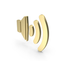 Gold Speaker Volume Symbol PNG & PSD Images