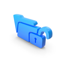 Unlock Secure Folder Symbol Blue PNG & PSD Images
