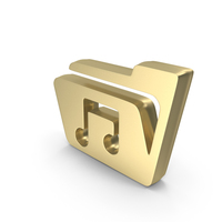 Gold Music Sign Folder Symbol PNG & PSD Images