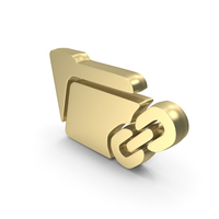 Gold Web Link Folder Symbol PNG & PSD Images