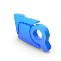 Blue Search Folder Symbol PNG & PSD Images