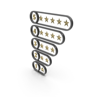 Gold Five Star Customer Rating PNG & PSD Images