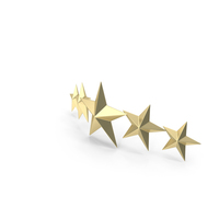 Gold Horizontal Five Star Rating PNG & PSD Images