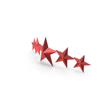 Red Five Star Rating Horizontal PNG & PSD Images