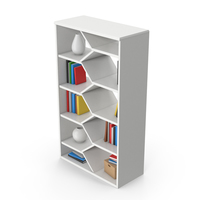 White Bookshelf With Books PNG & PSD Images