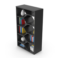 Black Bookshelf With Books PNG & PSD Images