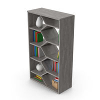 Gray Bookshelf With Books PNG & PSD Images