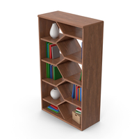 Dark Wood Bookshelf With Books PNG & PSD Images