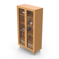 Wooden Cabinet Set With Glass Doors PNG & PSD Images