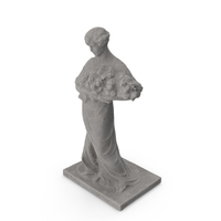 Woman With Bouquet Stone Statue PNG & PSD Images