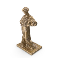 Woman With Bouquet Bronze Statue PNG & PSD Images