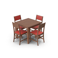 Dark Wood Table With Chairs PNG & PSD Images